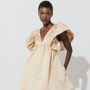 Cleobella Nahla Dutchess Mini Dress in Champagne - NEW